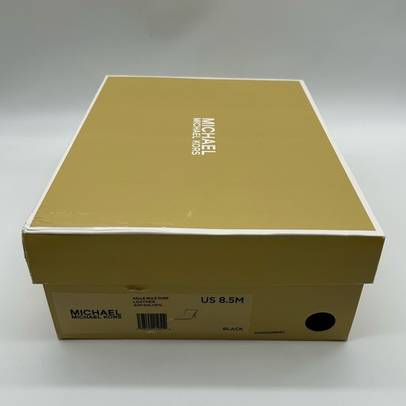 Michael Kors Halle Mule Pump Leather Black Pointed Toe Heels Size 8.5M NIB - Picture 14 of 15